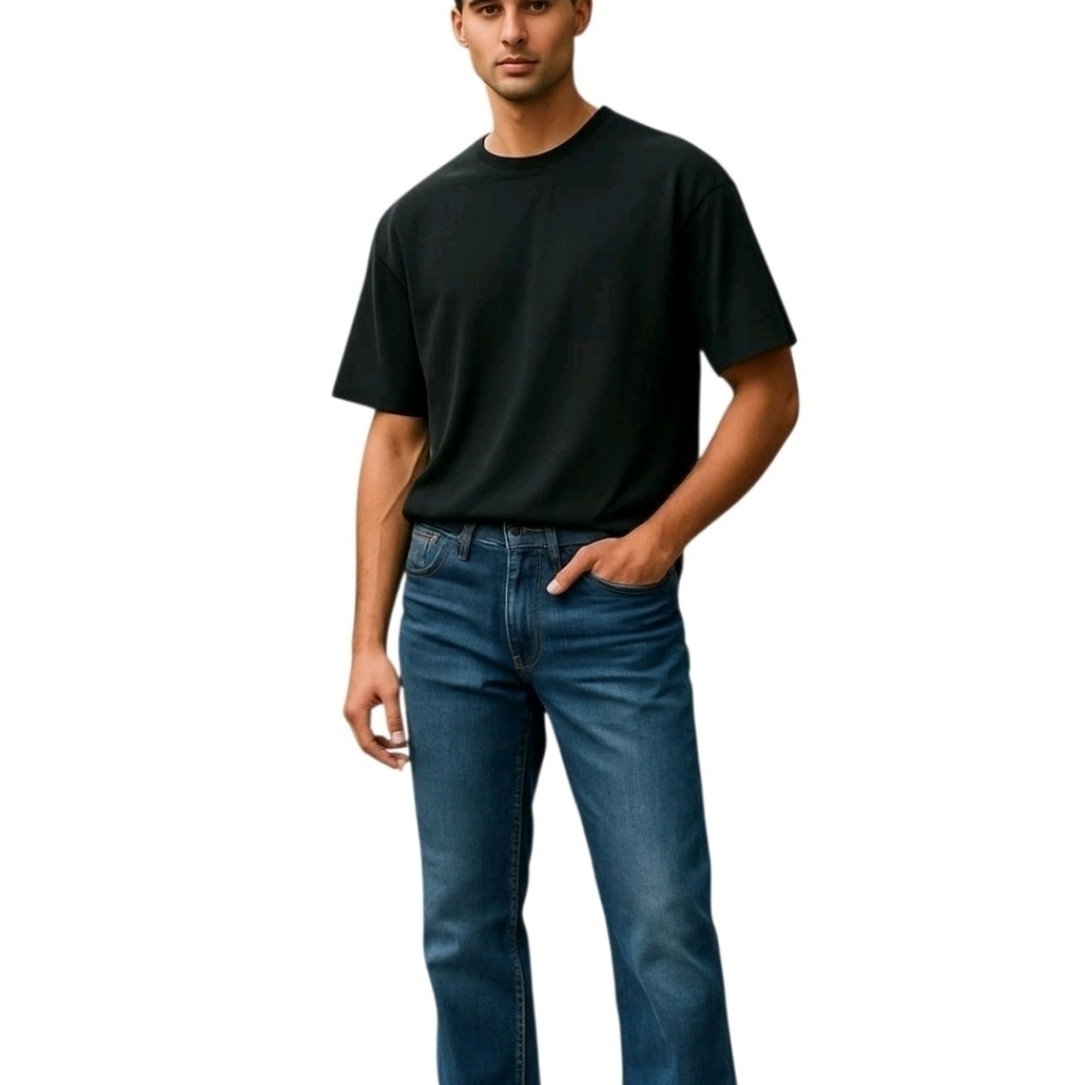 Royal Premium Size 36 x 34 Dark Wash Boot Cut Embellished Pockets Denim Jeans